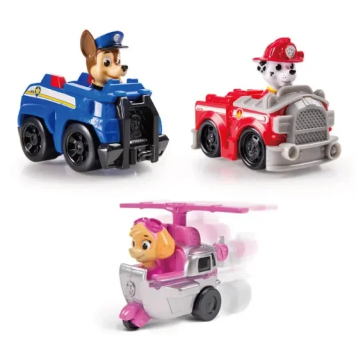 سبين ماستر (باو باترول) سحب للخلف ديلوكس ريسكيو ريسرز تشيس-مارشال-سكاي Spin Master (PAW Patrol)Pullback Deluxe Rescue Racers Chase-Marshell-Skye