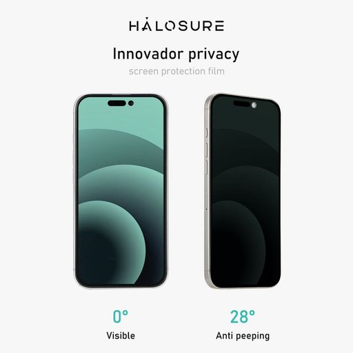 لاصق اصلي مظلل من هلوشور 2.5D لجهاز ايفون 13 برو ماكس / 14 بلس حماية كاملة مقاوم للكسر HaloSure 2.5D iPhone 13 Pro Max 14 Plus Screen Protector