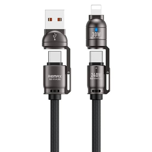 كابل شحن REMAX C1 متعدد 240 واط 4 في 1 - USB-A و Type-C و Lightning REMAX C1 240W Cable