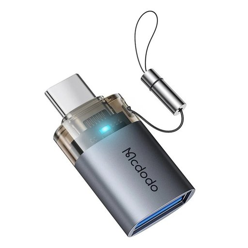 محول Mcdodo OT-7400 من USB-A 3.0 الى USB-C بسرعة 5Gbps مع اضاءة LED Mcdodo OT-7400 Adapter