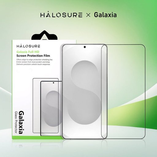 لاصق هلوشور Galaxia Full HD حماية كاملة بحواف سوداء Samsung S26 Plus مقاوم للكسر والخدوش HaloSure Galaxia Full HD Samsung S26 Plus Screen Protector