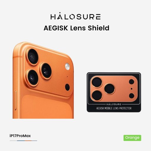 درع حماية كاميرا هلوشور AEGISK لوح ألمنيوم كامل مع زجاج مدمج iPhone 17 Pro Max HaloSure AEGISK iPhone 17 Pro Max Screen Protector