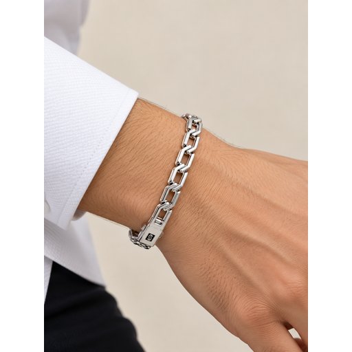 سوار رجالي من الفضة الايطاليه Men’s Italian Silver Bracelet