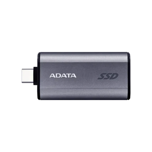 إي داتا SC750 1 تيرابايت يو إس بي-سي 3.2 Gen 2 SSD خارجي محمول مدمج - تيتانيوم أسود ADATA SC750 1TB USB-C 3.2 Gen 2 Compact Portable External SSD - Black Titanium