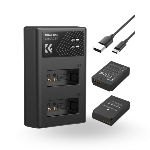 LP-E12 Battery and Charger Set with Dual Slot Charger for Canon LP-E12 Battery and Charger Set with Dual Slot Charger for Canon