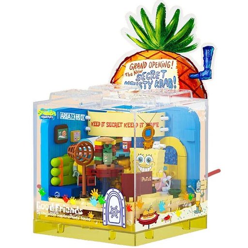 مطعم مستر سلطع مع صندوق عرض أكريليك SpongeBob Krusty Krab Restaurant with Acrylic Display Box