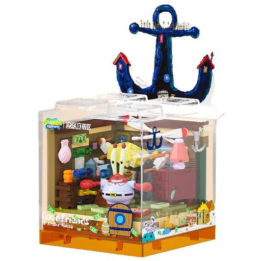 مطعم مستر سلطع مع صندوق عرض أكريليك SpongeBob Krusty Krab Restaurant with Acrylic Display Box