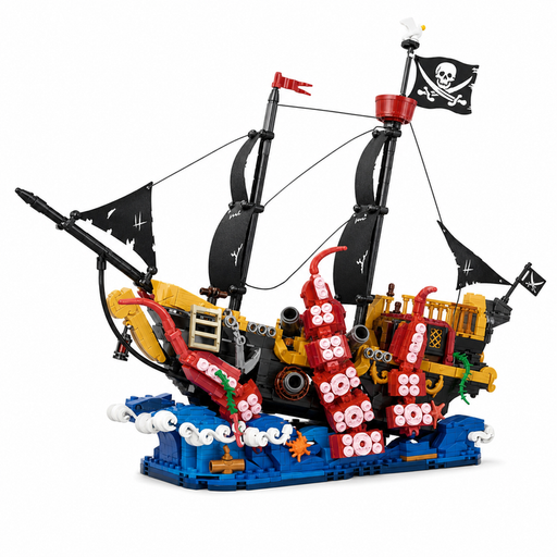 سفينة القراصنة المغامِرة – مكعبات تركيب Adventurer Pirate Ship Building Block Set