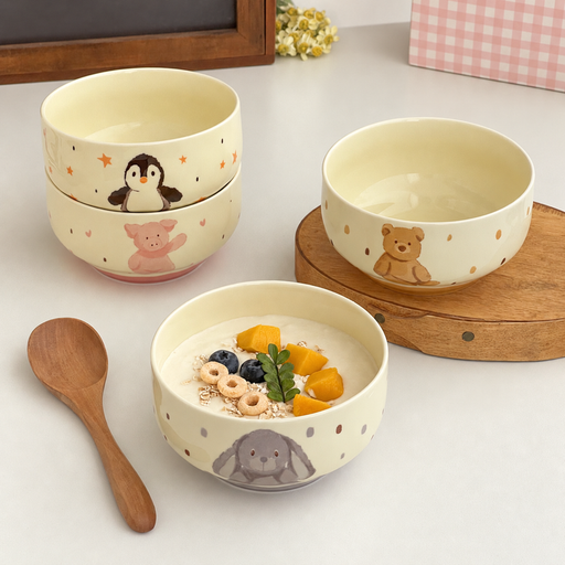 وعاء سيراميك شخصيات لطيفة – 400 مل Cute Character Ceramic Bowl – 400 ml