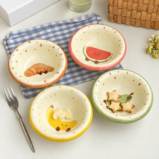 وعاء سيراميك صغير بتصاميم لطيفة – 11.4 سم Small Ceramic Bowl with Cute Designs – 11.4 cm
