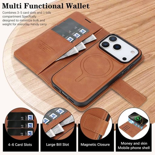 كفر دفتري ماك سيف قابل للفصل مع محفظة لجهاز ايفون 17 برو ماكس Dekker Case iPhone 17 Pro Max