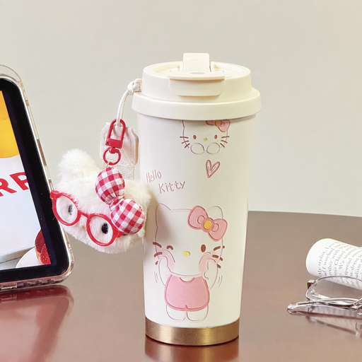 كوب سفر هيلو كيتي الوردي مع تعليقة Pink Hello Kitty Travel Mug with Charm
