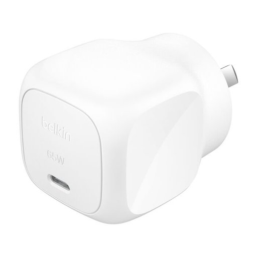شاحن جداري Belkin BoostCharge Compact USB-C بقوة 65W - شحن سريع PD 3.1 مع أرجل قابلة للطي Belkin BoostCharge Compact USB-C 65W PD Charger