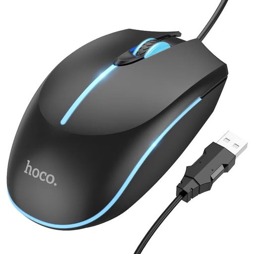 ماوس Gaming سلكي hoco GM37 Wonderful بدقة 2400 DPI و4 أزرار وإضاءة متعددة الألوان hoco Gaming GM37 Wonderful 2400 DPI 4 Mouse