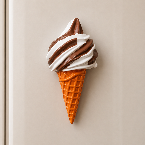 مغناطيس ثلاجة آيس كريم الفانيلا والقهوة Vanilla and Coffee Ice Cream Fridge Magnet