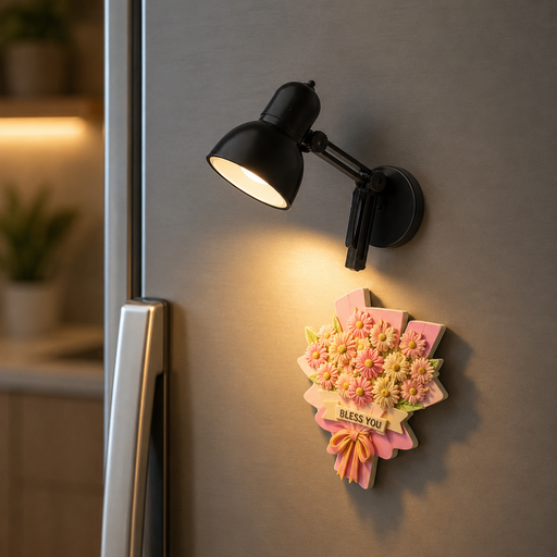 مغناطيس ثلاجة مصباح أسود مضيء Illuminated Black Lamp Fridge Magnet