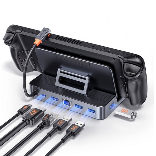 قاعدة إرساء Baseus GamerX بـ 6 منافذ USB-C لجهاز Steam Deck Baseus GamerX 6 Ports USB-C Steam Deck Docking Station