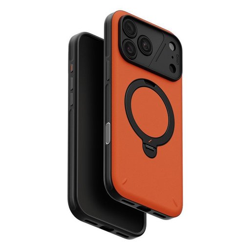 يونيك Elix حافظة هجينة مع مسند Mōvion قابل للقلب 180° والدوران 360° لهاتف iPhone 18 Pro Max - برتقالي فولت