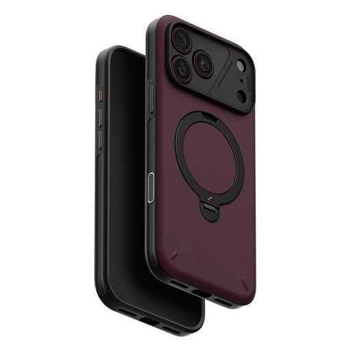 يونيك Elix حافظة هجينة مع مسند Mōvion قابل للقلب 180° والدوران 360° لهاتف iPhone 18 Pro Max - كستنائي داكن