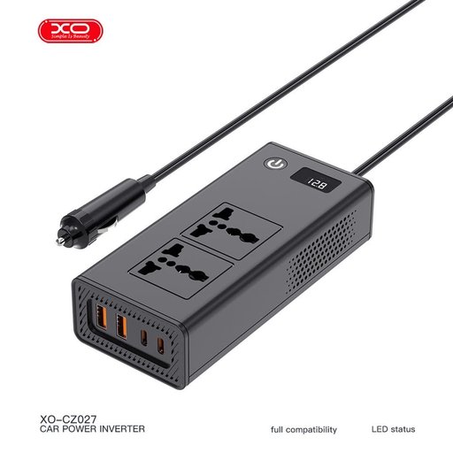 تقسيم وشاحن للسيارة متعدد المنافذ مع شاشة رقمية من XO XO-CZ027 –  (Car Power Inverter)