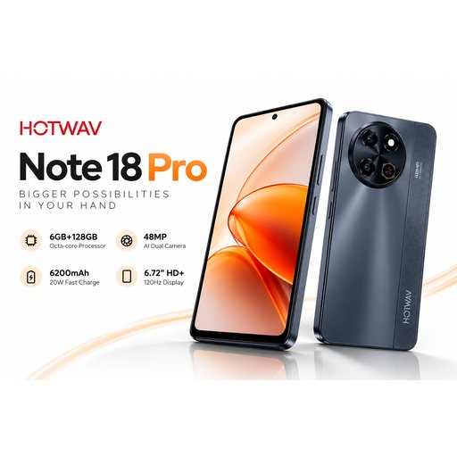 هوت ويف Note 18 pro Hotwav    (128/6+10) Hotwave Note 18 Pro (128GB / 6GB+10GB RAM)