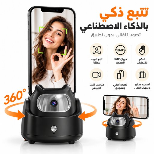 قاعدة تصوير تتبع تلقائي احترافية تتبع حركتك وتلتقط بسلاسة Professional auto-tracking mount that follows your movement and captures smoothly.