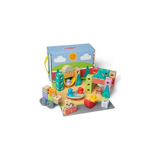 ميليسا آند دوغ مجموعة تركيب المدينة Blockables Melissa & Doug Blockables Town Building Set