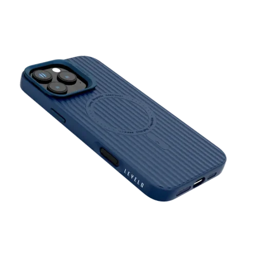 ليڤيلو Livia كفر من سيليكون TPU لهاتف ايفون 16 Pro Max - أزرق Levelo Livia TPU Silicone Case for iPhone 16 Pro Max - Blue