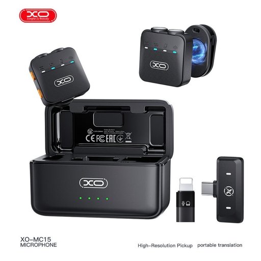 XO-MC15 – مايكروفونات لاسلكية احترافية مزدوجة يعمل على الآيفون والاندرويد XO-MC15