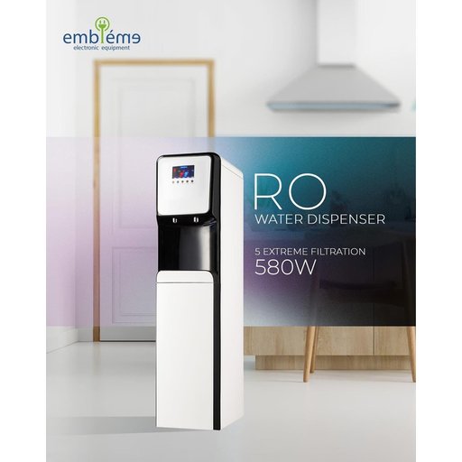 براد مياه امبليوم - نظام تنقية RO - بارد وحار - أسود Water dispenser Embleme Filter Water