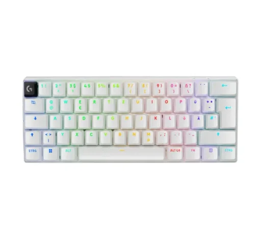 لوجيتك Pro X 60 لايتسبيد وايرلس لوحة مفاتيح ألعاب (Tactile) أبيض Logitech Pro G PRO  X 60 Lightspeed Wireless Gaming Keyboard (Tactile) White