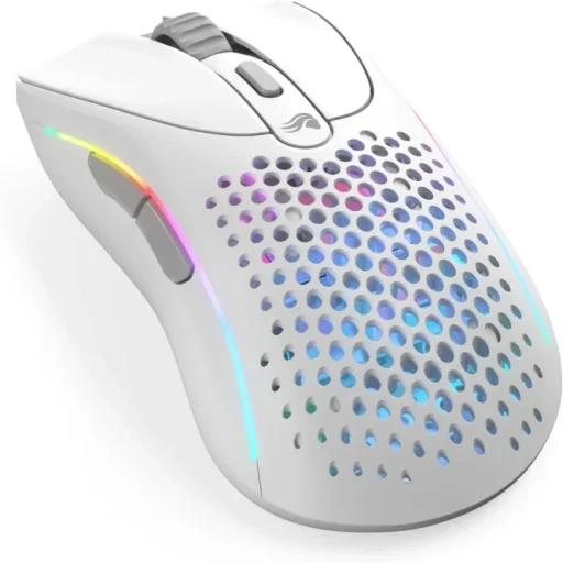 ماوس الألعاب اللاسلكي جلوريوس موديل دي 2 (Model D 2) مع إضاءة RGB - لون أبيض مطفي Glorious Model D 2 Wireless RGB Gaming Mouse - Matte White