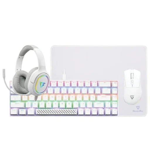 باكيج ألعاب جيمر تيك باور باك في 2 (4 في 1) - أبيض GamerTek Power Pack V2 4-in-1 Gaming Bundle White