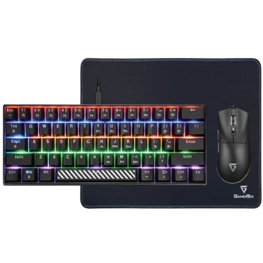 باكيج ألعاب جيمر تيك ألفا 3 في 1 - أسود GamerTek Alpha Pack 3-in-1 Gaming Bundle Black