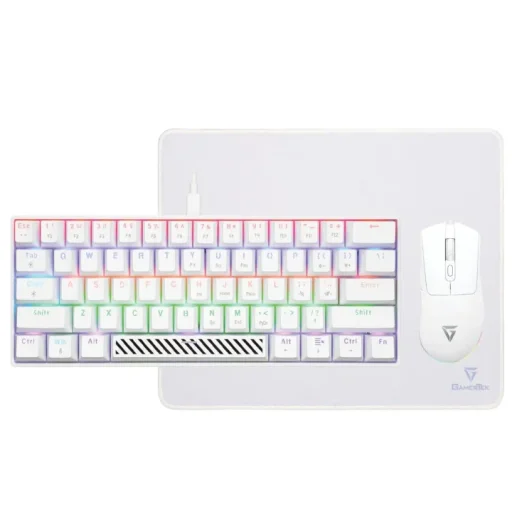 باكيج ألعاب جيمر تيك ألفا 3 في 1 - أبيض GamerTek Alpha Pack 3-in-1 Gaming Bundle White