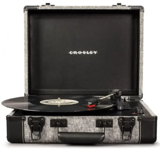 مشغل أسطوانات "كروسلي" ديلوكس التنفيذي مع خاصية إرسال البلوتوث - لون دخاني Crosley Bluetooth Out Deluxe Executive Turntable - Smoke