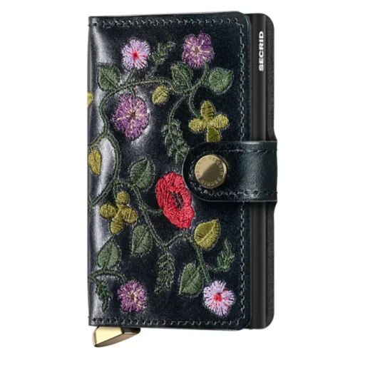 محفظة بطاقات سيكريد بريميوم ميني واليت - ستيتش فلورال أسود + Secrid Premium Miniwallet Stitch Floral Black +