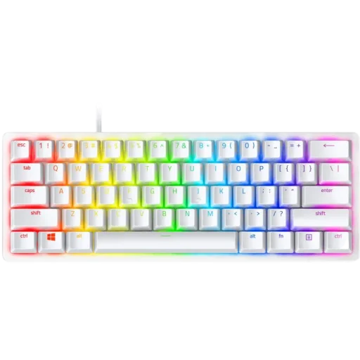 ريزر هانتسمان ميني لوحة مفاتيح ألعاب 60% إصدار ميركوري (مفاتيح حمراء) Razer Huntsman Mini 60% Gaming Keyboard Mercury Ed. (Red Switch)