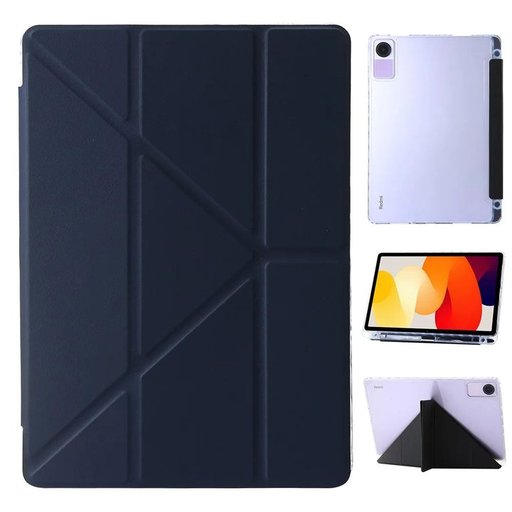 كفر دفتري ستاند ثلاثي ظهر شفاف مع مكان للقلم لجهاز Redmi Pad SE 11 inch Redmi Pad SE 11 Inch