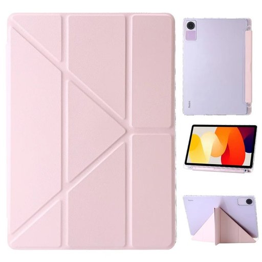 كفر دفتري ستاند ثلاثي ظهر شفاف مع مكان للقلم لجهاز Redmi Pad SE 11 inch Redmi Pad SE 11 Inch