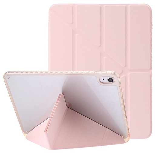 كفر دفتري ستاند ثلاثي ظهر شفاف مع مكان للقلم لجهاز iPad 10 10.9 2022 - iPad 11 A16 2025 iPad 10 10.9 2022 iPad 11 A16 2025