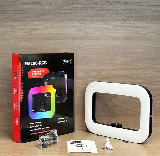 إضاءة تصوير RGB يدوية YM-200 بحرارة لون 2500-8500K وتأثيرات إضاءة ملونة YM-200 RGB LED Light