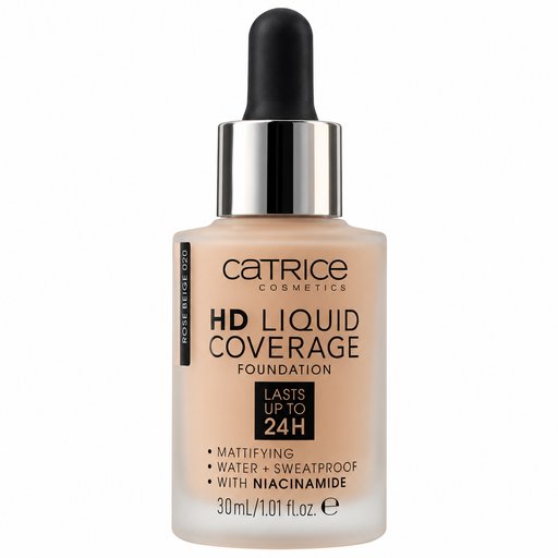 فاونديشن كاتريس HD ليكويد كفرج – درجة 020 روز بيج Catrice HD Liquid Coverage Foundation 020 Rose Beige