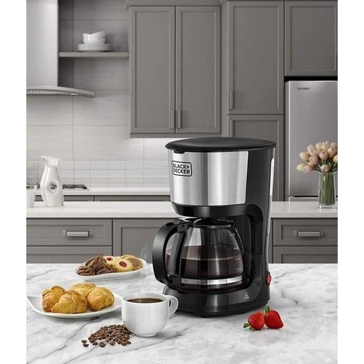 ماكينة تحضير القهوة من بلاك+ديكر DCM750S-B5 سعة 10 اكواب 750 واط باللون الاسود والفضي