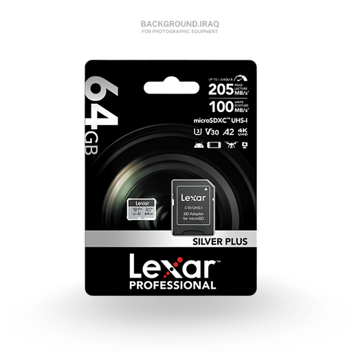 Lexar Silver Plus 64GB UHS-I V30 (205MB/s) microSDXC Lexar Silver Plus 64GB UHS-I V30 (205MB/s) microSDXC