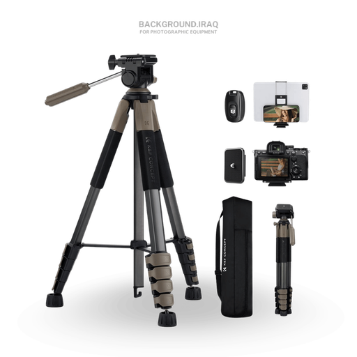 ('Grey') KF09.155 Lightweight Travel Tripod for Camera & Phone 190cm ('Grey') KF09.155 Lightweight Travel Tripod for Camera & Phone 190cm