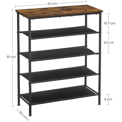 رف الأحذية و جنطة 5-tier industrial-style shoe rack