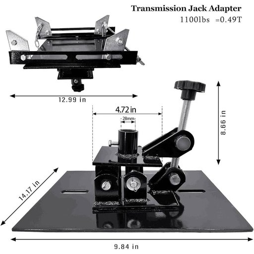 محول رافعة ناقل الحركة القابل للتعديل المزدوج بحمولة 1100 رطل 1100 LBS Dual Adjustable Transmission Jack Adapter