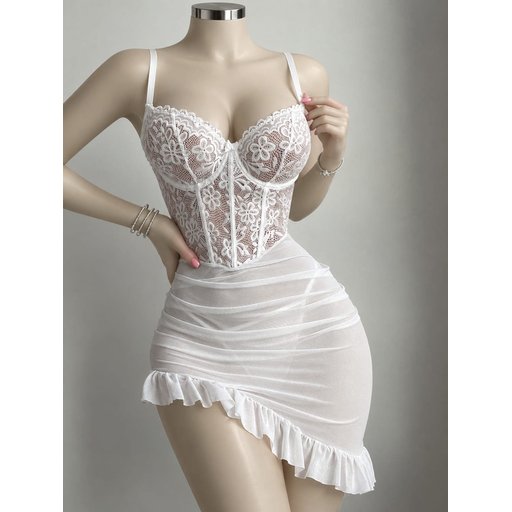 بيبي دول شيفون Babydoll Lingerie Set
