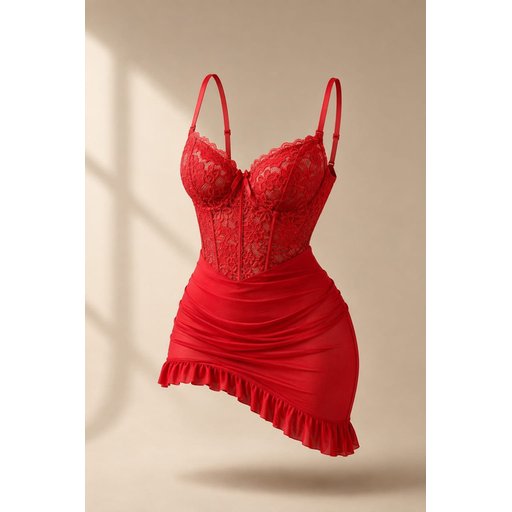 بيبي دول شيفون Babydoll Lingerie Set